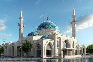 Mosque building. Ramadan Kareem.
