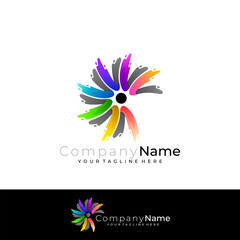 Pain logo with 3d colorful design, circular logos, pain icon