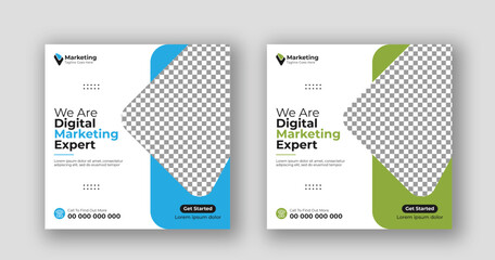 Business social media post square flyer Digital marketing banner template - obrazy, fototapety, plakaty