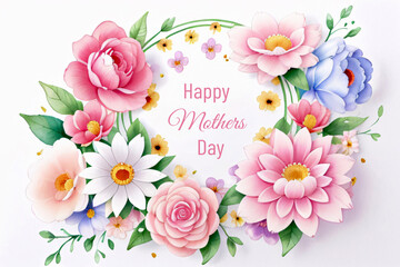 3D Style Happy Women's Day card design Floral design