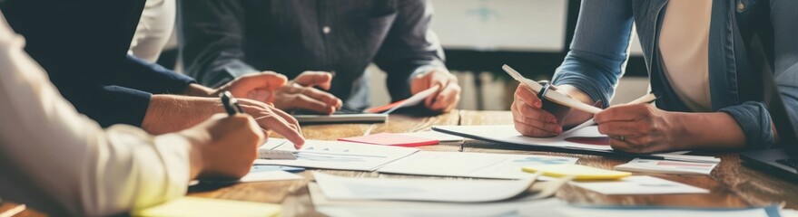 Group of People Sitting Around a Wooden Table in a Cafe
