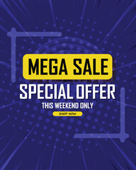 Sale banner template design . Super Sale, end of season special offer banner. vector illustration.
