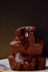 Chocolate block cake is a traditional cake made from flour, vanilla, eggs, sweetened condensed milk, baking soda, margarine and sugar.