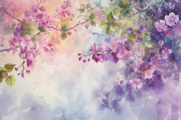 The pastel symphony of spring with this watercolor masterpiece