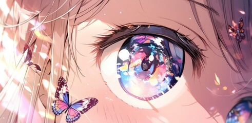 Captivating Anime Girl Eyes. A Glimpse into Elegance and Expression.