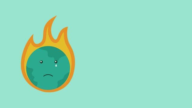 global warming animation, 2d flat cartoon motion design