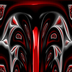 neon bright red grey and black creative art-deco curl and curved designs