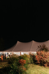party tent at night