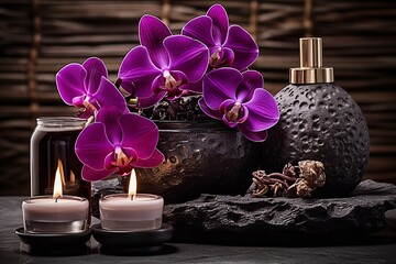 Luxurious spa relaxation and rejuvenation sets for body care and massage treatments