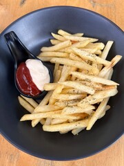 French fries stick fast food dish.