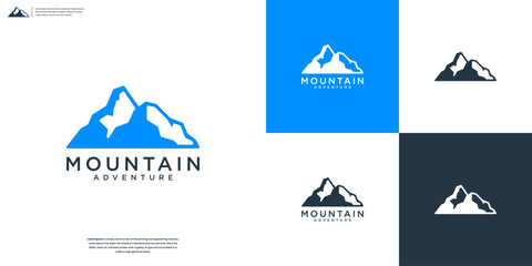 Mountain logo design. minimalist peak logo design template