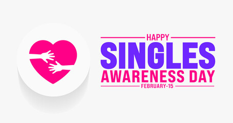 February is Singles Awareness Day background template. Holiday concept. use to background, banner, placard, card, and poster design template with text inscription and standard color. vector
