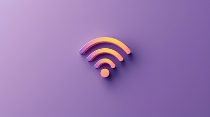 3D wifi logo on purple background