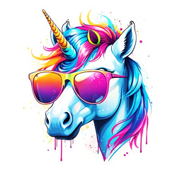 3D Style Colorful graffiti artwork of a funny unicorn