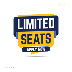 limited seats apply now announcement job vacancy banner vector