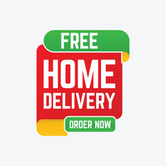 free home delivery order now label design