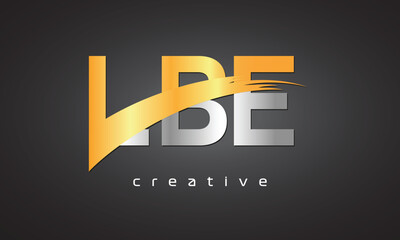 LBE Creative letter logo Desing with cutted