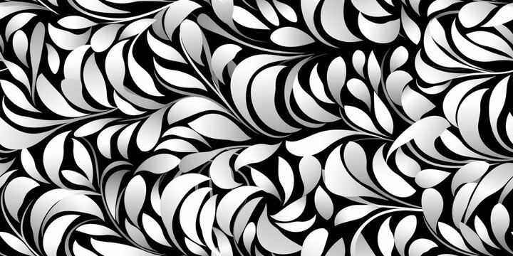 Abstract seamless pattern background, black and white.