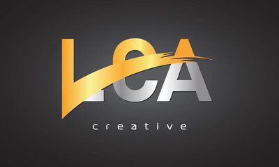 LCA Creative letter logo Desing with cutted