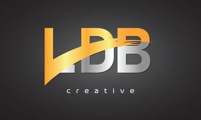 LDB Creative letter logo Desing with cutted