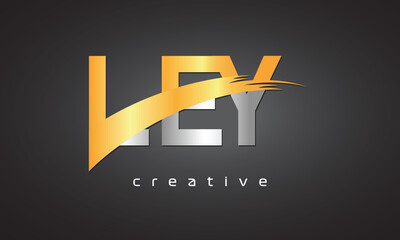 LEY Creative letter logo Desing with cutted