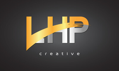 LHP Creative letter logo Desing with cutted
