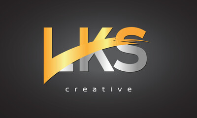 LKS Creative letter logo Desing with cutted