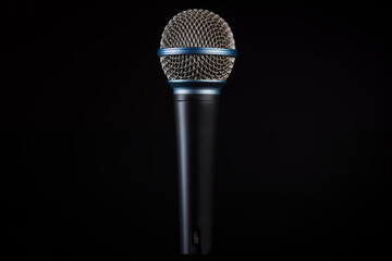 microphone isolated on black background