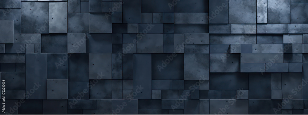 Poster geometric abstract pattern: modern structure in dark 3d cube, a futuristic concept of digital constr