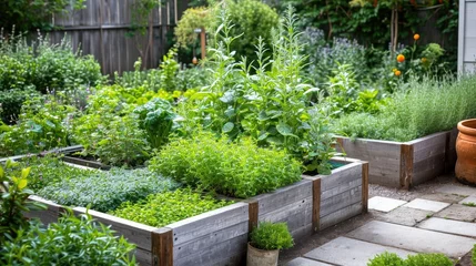 Foto op Aluminium Backyard Raised Bed Vegetable Garden © Exotic Escape