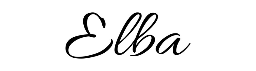 Elba - black color - name written - ideal for websites, emails, presentations, greetings, banners, cards, books, t-shirt, sweatshirt, prints, cricut, silhouette,

