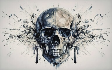 Skull on a white background