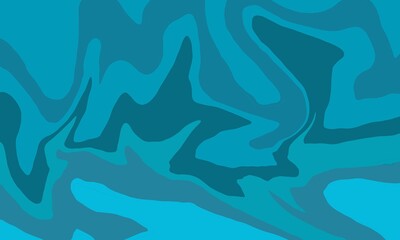 Waves, swirl, twirl abstract pattern background for print design. Twisted distorted texture in trendy retro psychedelic style illustration. Mix of gradient blue paint color, sea, water, ocean concept.