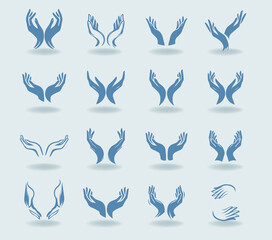 Elegant hands, design elements, icons