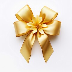 Golden ribbon and tie isolated on white background