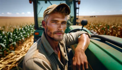 Fotobehang Afrikaans Boer Farmer growing Maize in South Africa.The term Boer, which is the Afrikaans word for farmer, is used to describe the people in southern Africa who traced their ancestry to the Dutch  © SpeedShutter