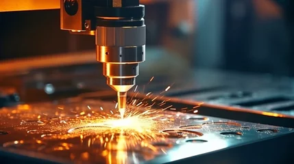 Foto op Plexiglas Cnc milling machine.Processing and laser cutting for.Generative AI © shuvodesign