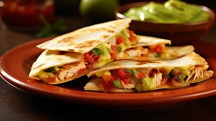 Savory Quesadillas: A Mexican Delight with Guacamole and Salsa