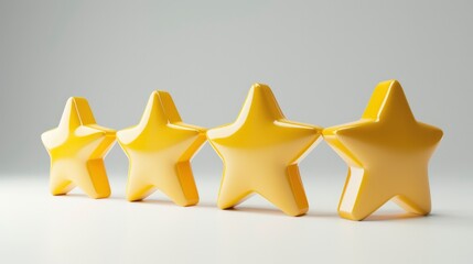 3D Five stars in row icon