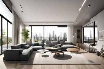Obraz na płótnie Canvas modern living room with furniture