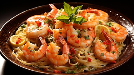 Savory Delight: A Plate of Juicy Shrimp with a Medley of Flavors