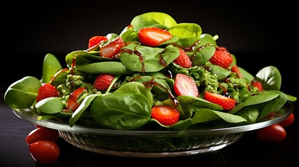 A Fresh and Colorful Spinach Strawberry Salad
