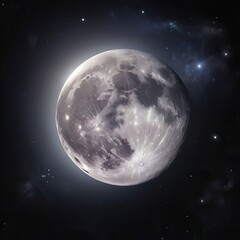 Full moon in space and universe background,