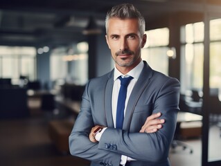 Fototapeta premium Businessman confident in his office