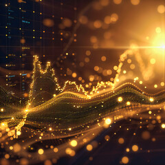 Festive Christmas Decoration with Bokeh and Sparkling Lights: Magical Holiday Background in Red and Gold