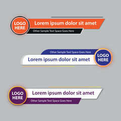 colorful lower thirds set template vector. modern, simple, clean style.sport game in Television, Video and Media.

