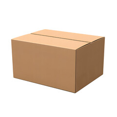 Recyclable cardboard box isolated on transparent background, PNG