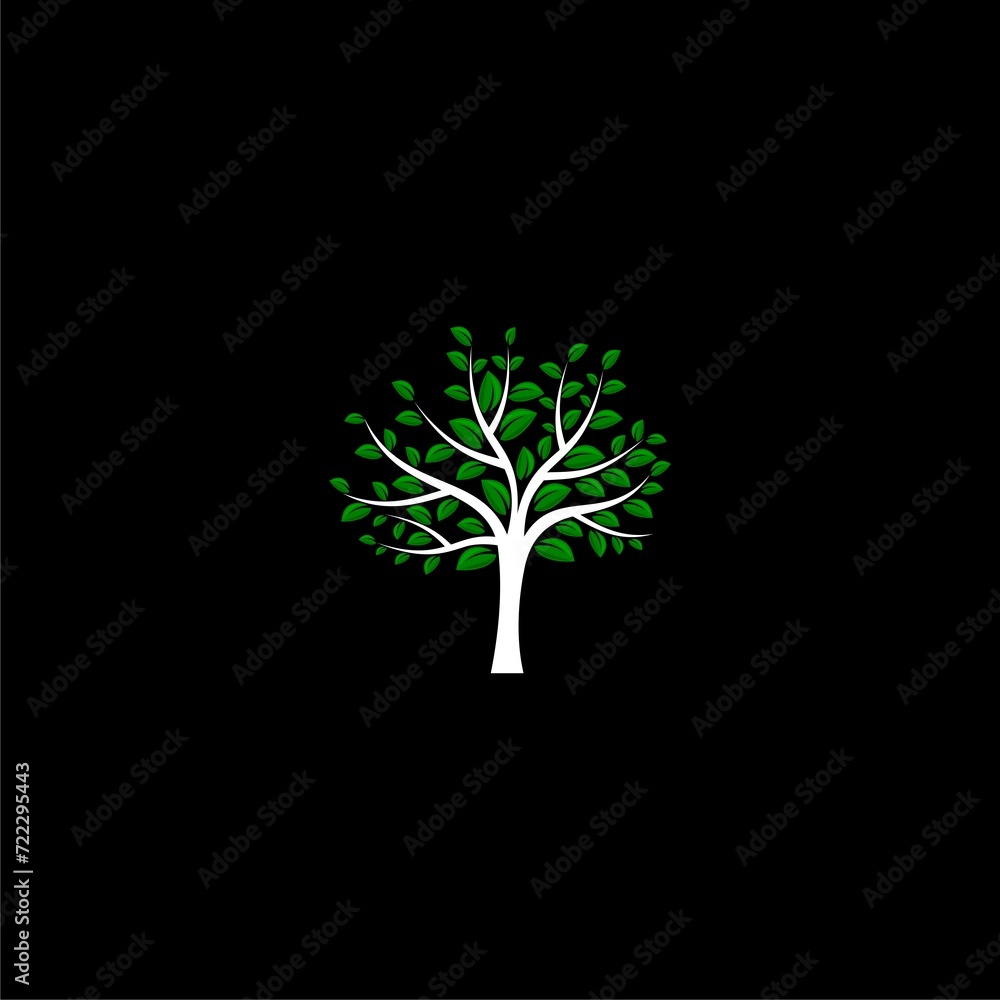 Poster tree of live icon isolated on dark background