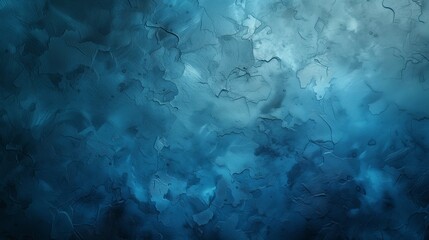 An abstract surface background with an uneven texture of blue paint or frozen careless decorative plaster on the wall surface - obrazy, fototapety, plakaty