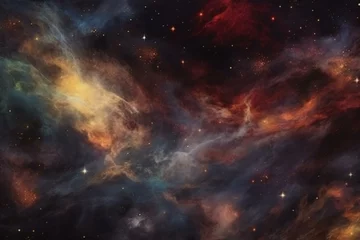 Foto op Canvas Planets, stars and galaxies in outer space showing the beauty of space exploration © Rainbow